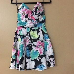 Strapless floral dress